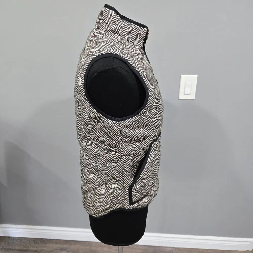 🐢 J. Crew Quilted Herringbone Puffer Vest Size XS Super Cute!